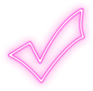 Pink Neon Check Mark Sign